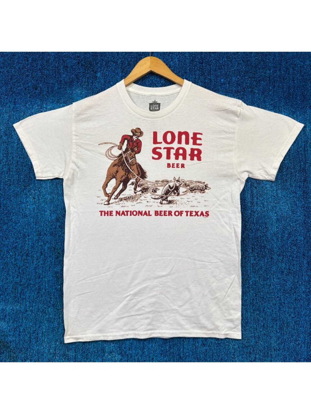 Lone Star National Beer of Texas Armadillo Wrangler Tee M